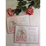  Vabilo za krst z angelčkom in sliko otroka roza REK03-6 | Shoptok.si