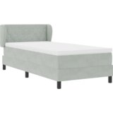 vidaXL Krevet na lameli s madracem svjetlosiva 100x200 cm baršun | shoptok.hr