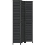 Maison Chic Paravan - Sobne pregrade 3-delni črn trden les pavlovnije, (22111774) | Shoptok.si
