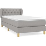  Okvir kreveta s oprugama i madrac svjetlosivi 80x200cm tkanina | shoptok.hr