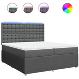 Krevet s oprugama i madracem tamnosivi 200 x 200 cm od tkanine | shoptok.hr