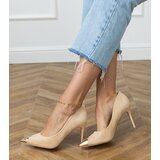 D/CEO Beige eco-suede pumps with metallic toe Elaza | Shoptok.si