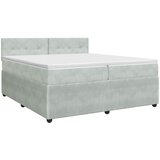  Boxspring krevet s madracem Svjetlosiva 200 x 200 cm Baršun Zelena | Shoptok.si