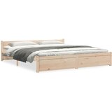 Maison Chic Posteljni Okvir - Dvoposteljna postelja iz trdnega lesa 200x200 cm, (22081786) | Shoptok.si