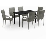  7-dijelni vrtni blagovaonski set sivo-crni | shoptok.hr