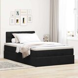 vidaXL Otomanski posteljni okvir z vzmetnico črn 120x190 cm žamet | Shoptok.si