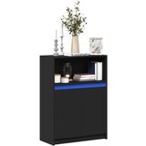 vidaXL Komoda z LED črna 72x34x100 cm inženirski les | Shoptok.si