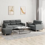  3-dijelni set sofa s jastucima tamnosivi od tkanine | shoptok.hr