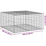  Gabionska košara s poklopcem 100x100x50 cm pocinčano željezo | shoptok.hr
