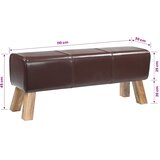  Klupa 110 x 30 x 45 cm Prava koža Tamno smeđa | shoptok.hr