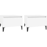 The Living Store Stranska mizica 2 kosa bela 50x46x35 cm inženirski les - Stranska Mizica, (21421419) | Shoptok.si