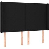 vidaXL Box spring postelja z vzmetnico LED črna 140x190 cm blago | Shoptok.si