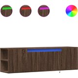 Maison Chic Stenska TV omarica - TV stojalo - Televizijska omarica z LED lučkami rjavi hrast 135x31x39,5 cm, (21700523) Cene