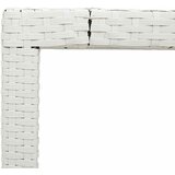  Vrtni stol sa staklenom pločom bijeli 190x90x75 cm poliratan | shoptok.hr
