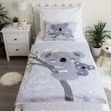 Jerry Fabrics Siva bombažna otroška posteljnina za otroško posteljico 100x135 cm Koala "Sweet Dreams" – | Shoptok.si