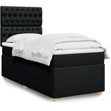vidaXL Box spring postelja z vzmetnico črna 90x200 cm blago | Shoptok.si