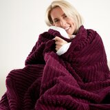 Catherine Lansfield Temno vijolično pregrinjalo 230x220 cm Heat Buddy Super Thermal &amp;ndash; Slike