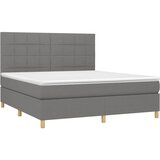  box spring s madracem LED tamnosivi 180x200 cm tkanina | shoptok.hr