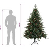  Umjetno božićno drvce s nogom 210 cm 300 LED lampica - Zelena 210 cm s LED svjetlima | shoptok.hr