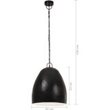  Industrijska viseća svjetiljka 25 W crna okrugla 42 cm E27 | shoptok.hr
