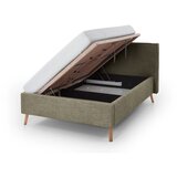 Meise Möbel Temno zelena oblazinjena zakonska postelja s prostorom za shranjevanje z letvenim dnom 140x200 cm Riva – | Shoptok.si