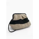 Marjin Women's Handmade Knitted Shoulder Bag Fayer Black