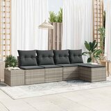  Sjedeća garnitura za vrt 5 kom. Svijetlo siva poliratan Svjetlosiva 294 x 117 x 85 cm | shoptok.hr