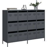 vidaXL Komoda antracit 135x39x103,5 cm hladno valjano jeklo | Shoptok.si
