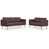 vidaXL 2-dijelni set sofa od tkanine smeđi | shoptok.hr