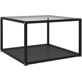  322891 Coffee Table Transparent and Black 60x60x35 cm Tempered Glass - prozirni i crni 60 x 60 x 35 cm 1 | shoptok.hr