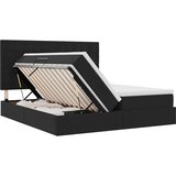  Krevet s od storage s madracem Crna 200 x 200 cm Baršun - Crna 200 x 200 cm Gumbi | shoptok.hr