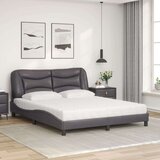  Postelja z vzmetnico siva 160x200 cm umetno usnje | Shoptok.si