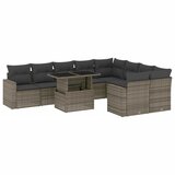 Maison Chic Seti vrtnega pohištva - Vrtna garnitura - Vrtni pohištvo set 10-delna z blazinami siv poli ratan, (21812033) | Shoptok.si