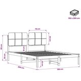  Krevetni okvir s tapiciranim uzglavljem Bijelo isprana i taupe - Bijelo isprana i taupe 150 x 200 cm | shoptok.hr