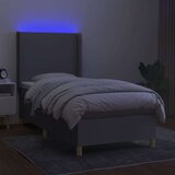  Box spring s madracem LED svjetlosivi 100x200 cm tkanina | shoptok.hr