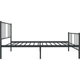 vidaXL Metalni okvir kreveta uzglavlje i podnožje crni 90 x 200 cm | shoptok.hr
