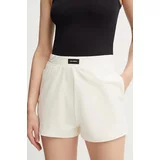 Karl Lagerfeld Kratke hlače ženske, bež barva, 245W2190
