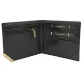 Fashion Hunters Black and dark brown horizontal men's wallet with an accent