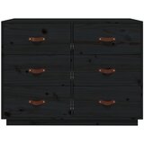 Komoda crna 100 x 40 x 75 cm od masivne borovine | shoptok.hr