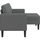  Dvosjed s ležaljkom u obliku slova L, tamno siva, tkanina, 125 cm | shoptok.hr