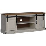 vidaXL TV omarica HALDEN 2 drsna vrata bela 150x40x60 cm masivni les | Shoptok.si