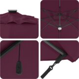  Suncobran s nosačem - Bordo crvena Bordo crvena Metal i tkanina | shoptok.hr