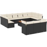  14-dijelni set vrtnih sofa s jastucima poliratan crni | shoptok.hr