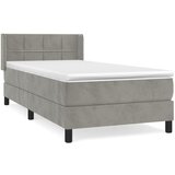 The Living Store Box spring postelja z vzmetnico svetlo siva 90x200 cm žamet - Box Spring Postelja, (21491613) | Shoptok.si
