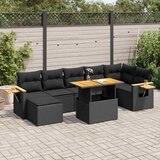 vidaXL 8-dijelni set vrtnih sofa od poliratana s jastucima crni bagrem Cijene