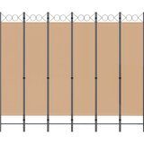  Razdjelnik prostora s 6 panela Bež 240 x 200 cm Tkanina | shoptok.hr