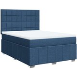 vidaXL Box spring postelja z vzmetnico modra 160x200 cm blago, (21306082) | Shoptok.si