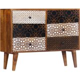  Komoda s otisnutim uzorkom 90 x 30 x 70 cm masivno drvo manga | shoptok.hr