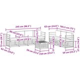  Setovi sofa 8 pcs Prirodna i antracit Čvrsto drvo akacije | shoptok.hr