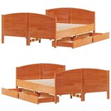 vidaXL Okvir kreveta bez madraca voštano smeđi 135x190 cm od borovine | shoptok.hr